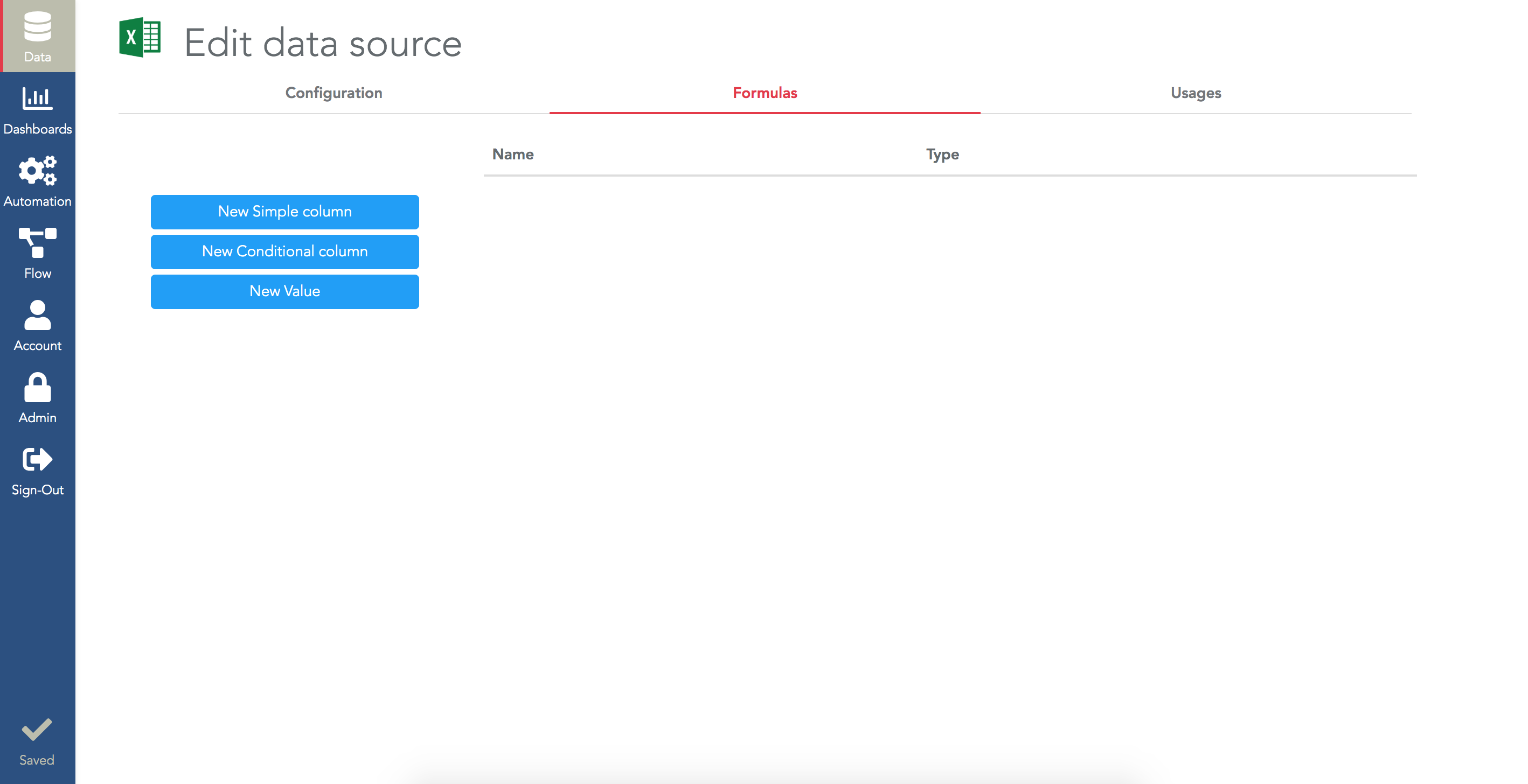 Tab to create formulas