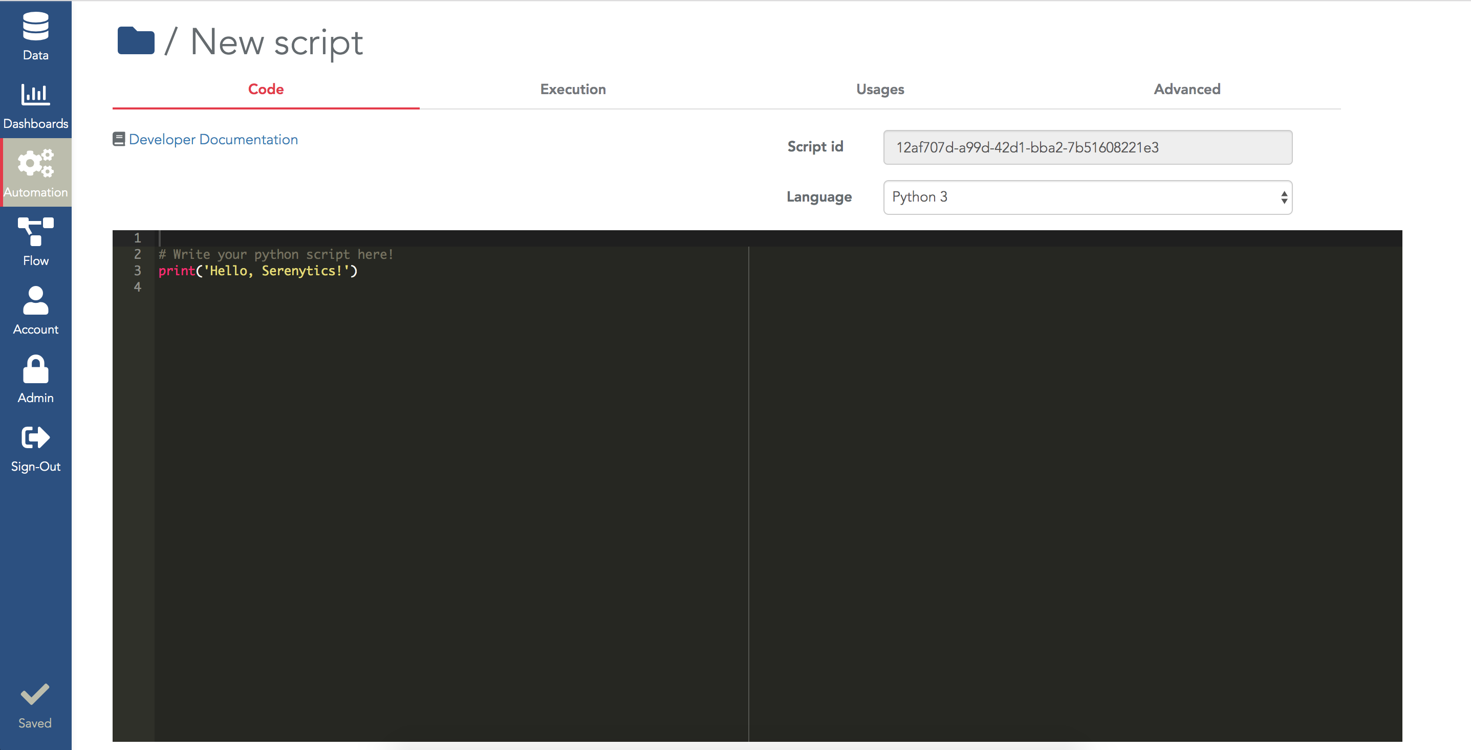 Default python script