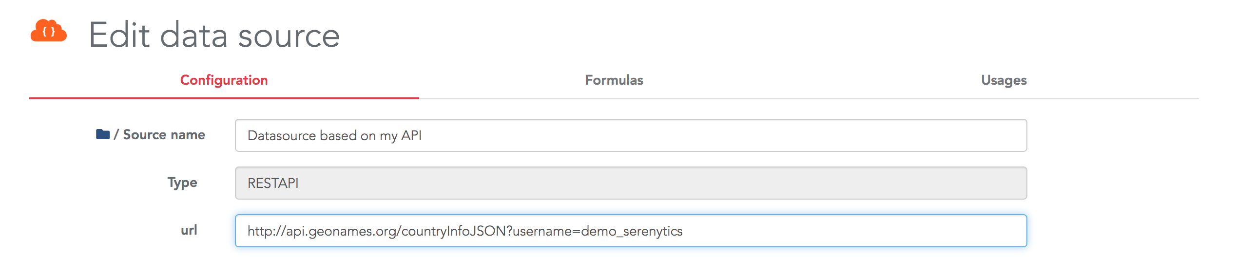 REST API configuration example