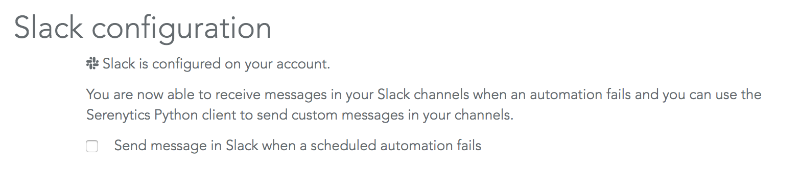 Slack integration done